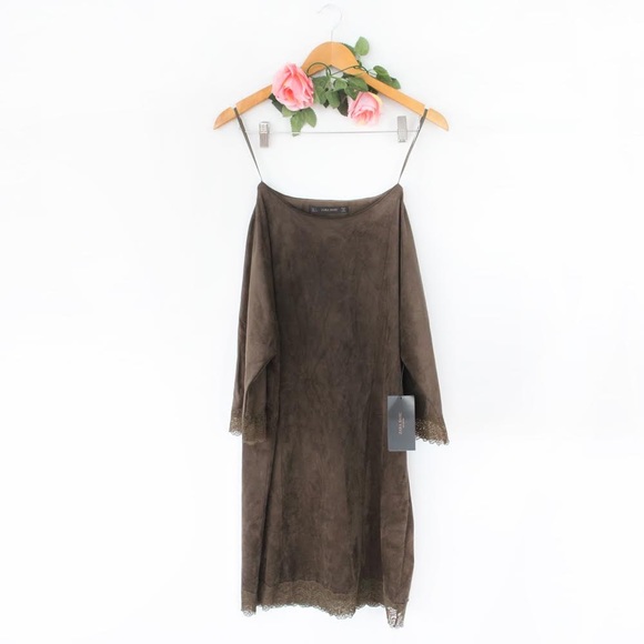 Suede-Like Dark Hunter Green Dress - Picture 1 of 1